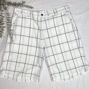 PING white and grey plaid golf short